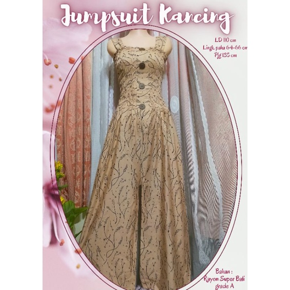 Jumpsuit kancing celana panjang //Jumpsuit kerut panjang // Jumpsuit kerut kancing