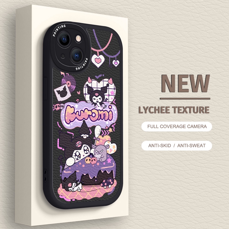 Soft Case Motif Kartun Kuromi Untuk iPhone 6 / 7 / 8 Plus / X / XR / Xs Max 14 / 13 / 11 Pro Max