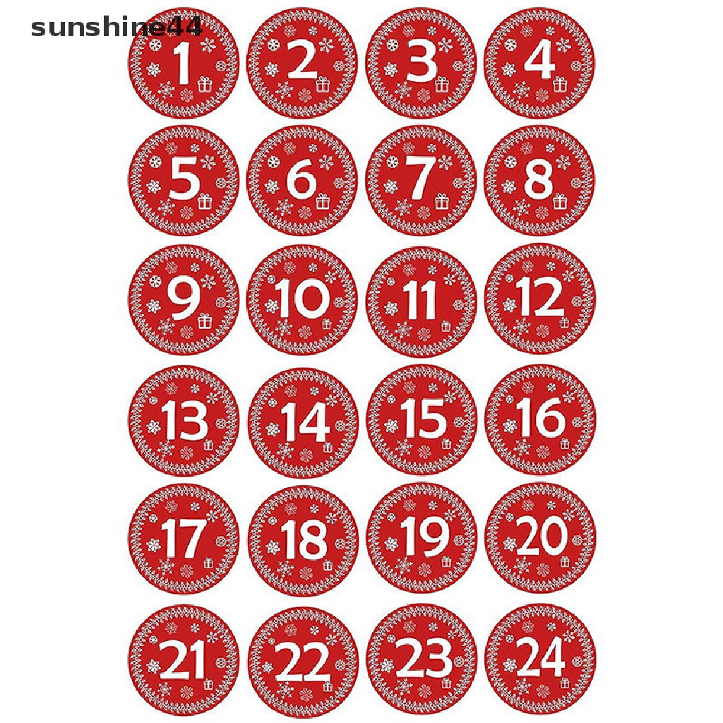 Sunshine Stiker Kalender Advent Motif Natal Untuk Dekorasi