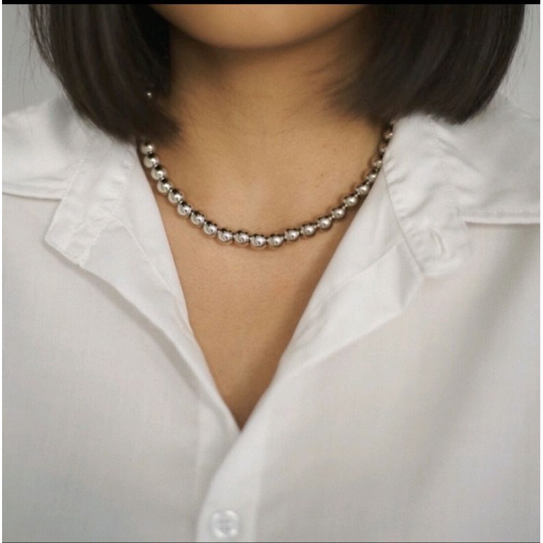 KIA STORE-Kalung mutiara pearl nacklace Wanita&amp;pria/ American style korea/Kalung mutiara Choker/Kalung rantai/kalung viral/Fashion wanita pria