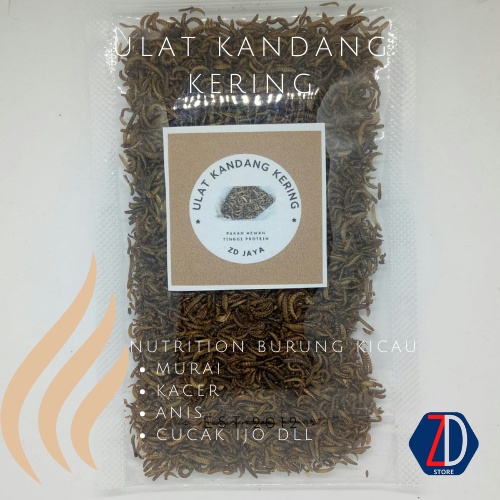 Ulat Kandang Kering Fresh Makanan Hewan Burung Kicau/ Kacer / Murai / Cucak Ijo Dll