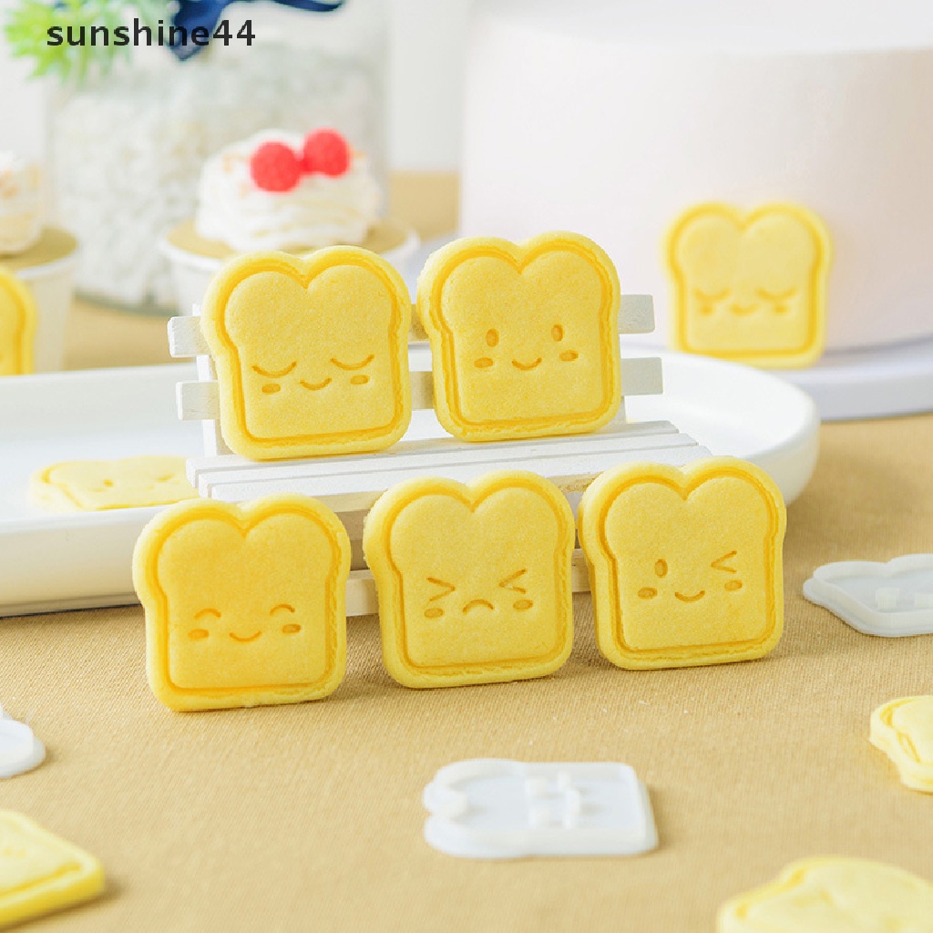 Sunshine Cetakan Biskuit / Roti Panggang / Sandwich / Kue Kering / Gula Bentuk Smiley Bahan Plastik Tebal