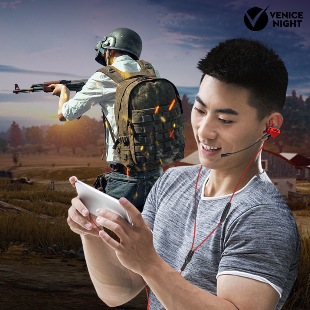 (VNEP) (Berkabel) G10 Earphone High Fidelity Intelligent Noise Cancelling Ergonomis 3.5mm In-ear Surround Gaming Earbud untuk Panggilan