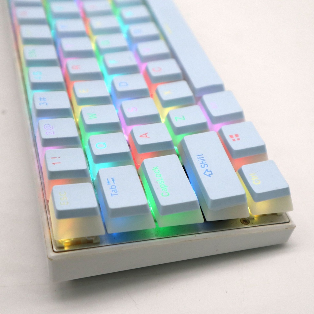 104pcs / Set Tutup Tombol Keyboard Dua Lapis Bahan Kulit PBT Translucent