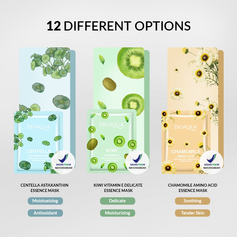 READY BIOAQUA SHEET MASK ISI 50PCS | BIOAQUA SHEET MASK OLD &amp; FRUITI ISI 50PCS / PACK MASKER SHEET MASK BIOAQUA ISI 50