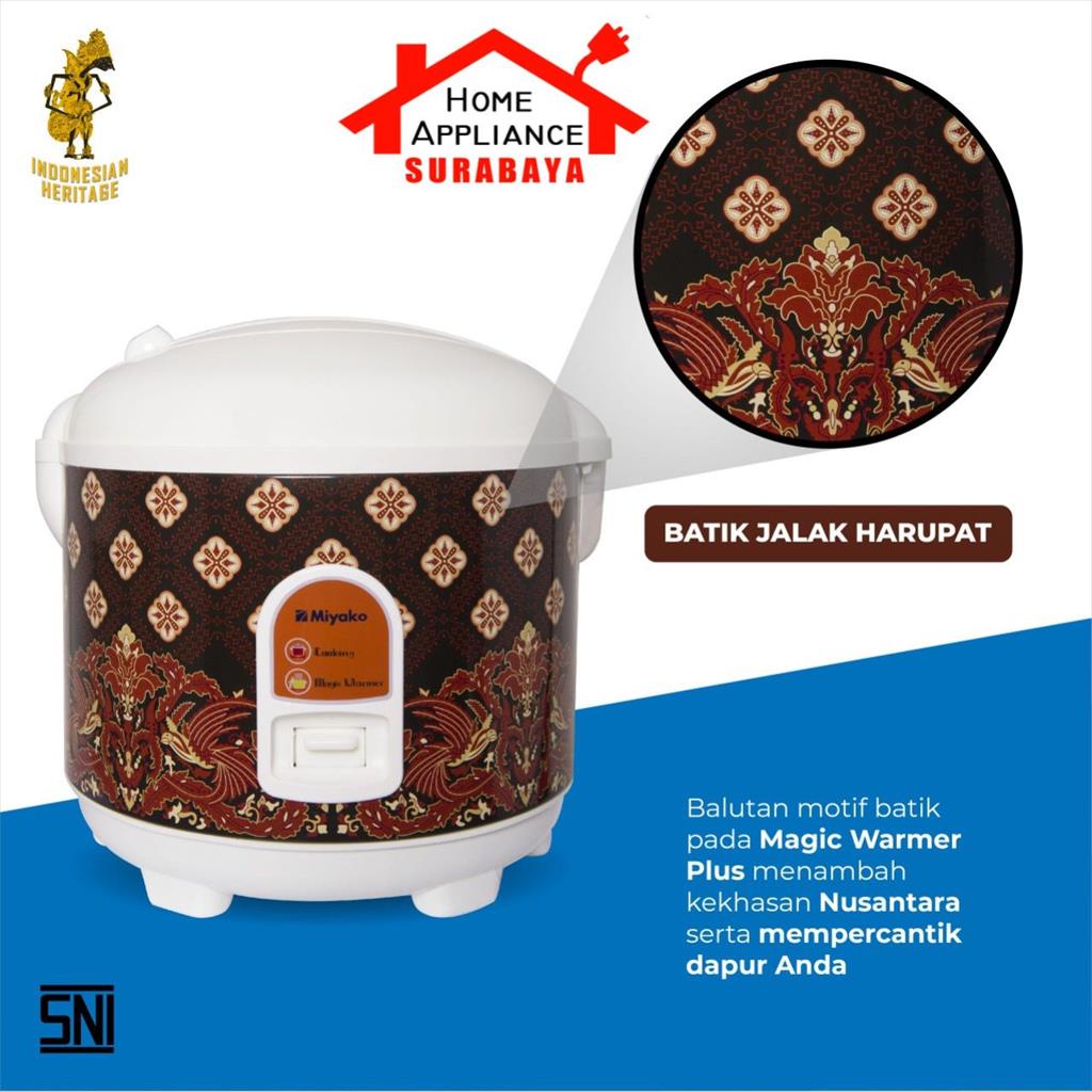 Rice Cooker Magic Com Warmer Miyako MCM 528 Motif BATIK BTK JLH Kapasitas 1.8 Liter