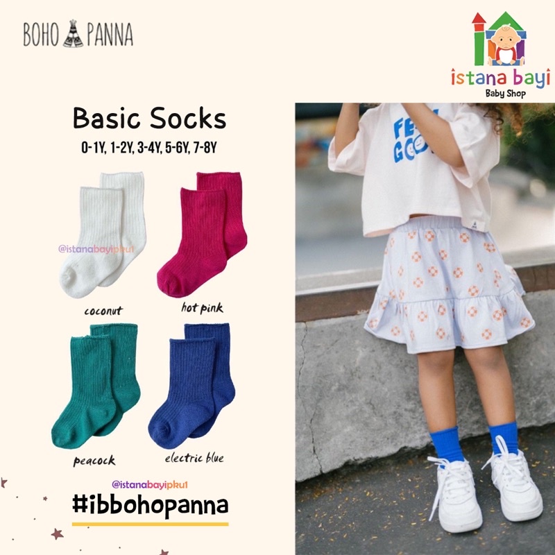 BOHOPANNA - BASIC SOCK - KAOS KAKI ANAK 0-8 TAHUN