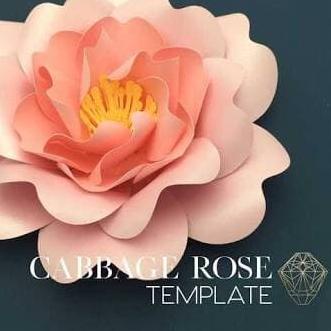 Template Pola Paper Flower C