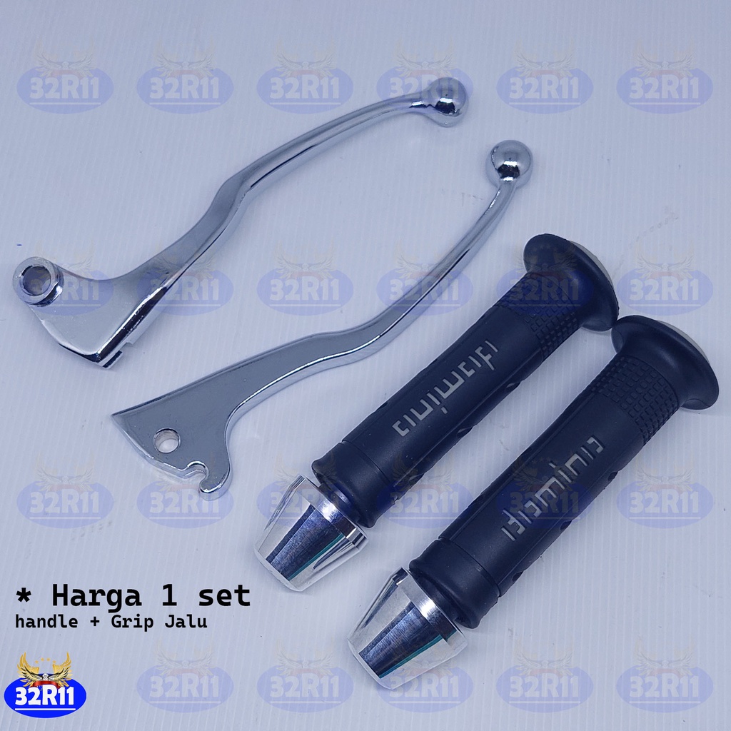 handle rem yamaha vixion warna crom plus grip  sisik jalu stang fu crom