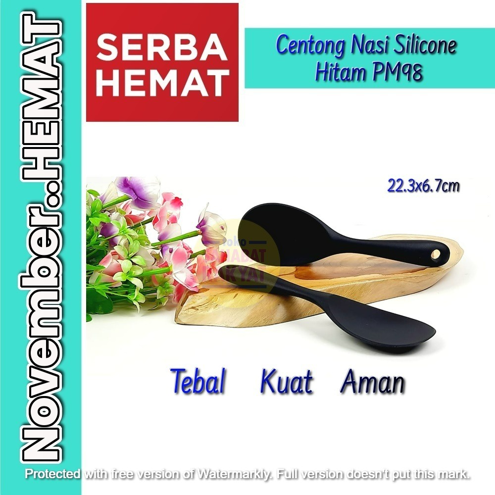 Centong Nasi/Sendok Nasi Silicone Hitam PM98