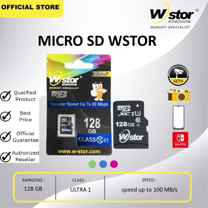 Micro Sd 128Gb Wstor Packing BERGARANSI