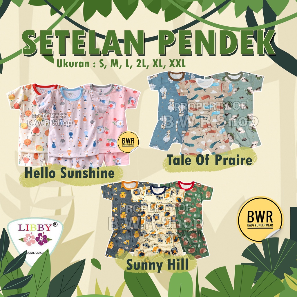 Setelan Libby Baby PENDEK Hello Sunshine Terlaris / Piyama Anak 1 - 4 Tahun Unisex Motif Tale Of Prairie Sunny Hill Terlaris Setelan Bayi | Bwr