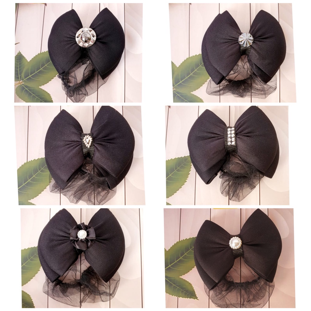 JEPIT RAMBUT HARNET PITA / jepit rambut sanggul pramugari warna hitam