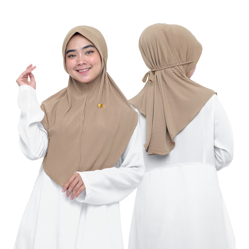Jilbab Instan Plisket Tali Pet Anthem Matt Jersey