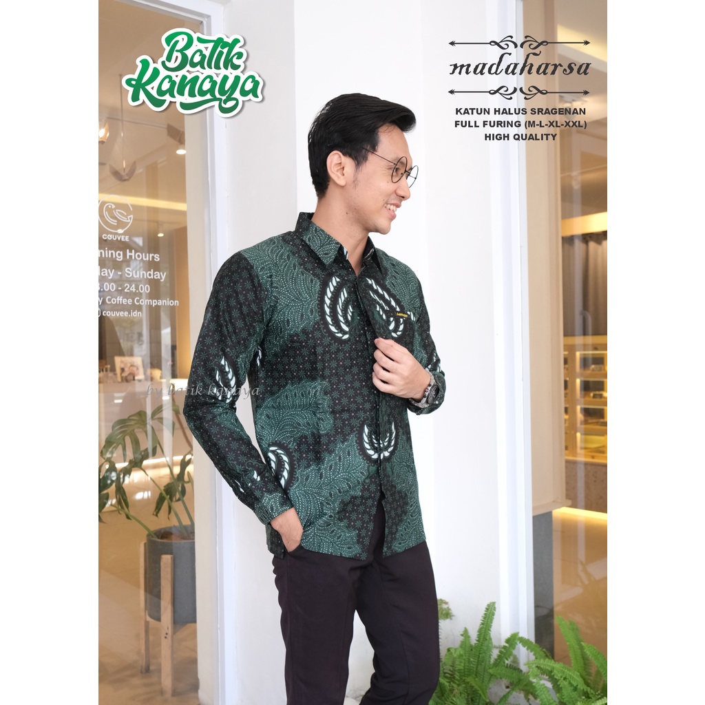 Kanaya - Kemeja Batik Pria Lengan Panjang Full Furing Motif MADAHARSA