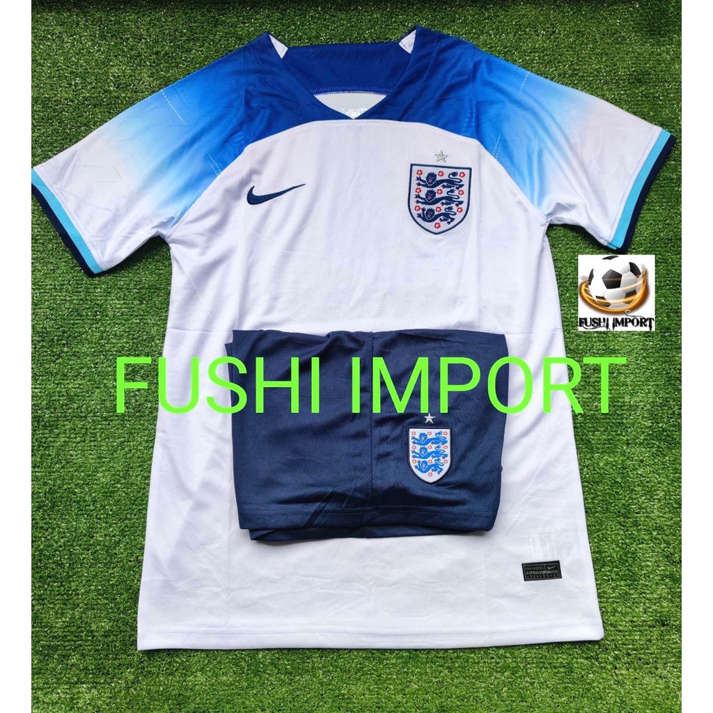 Setelan Jersey Baju Bola Inggris Home World Cup Piala Dunia 2022 ( Fullset Satu Set ) Grade Ori