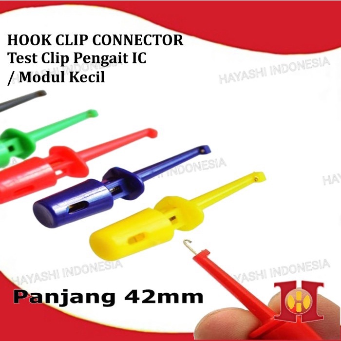 Test Clip Hook Probe Connector Klip Jepit Jepitan Pengait Kaki IC Pin-10pcs