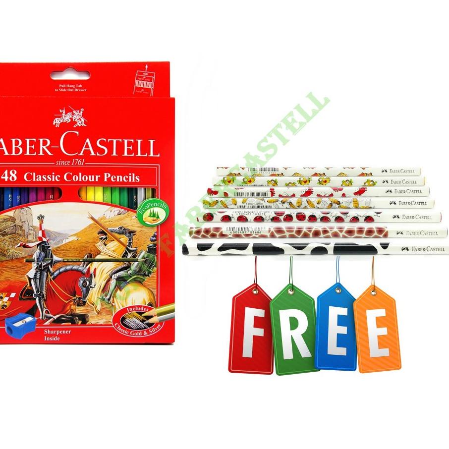 

Promo - Pensil Warna Faber Castell 48 Long Classic Gratis Rautan + Pensil 2B Motif Original 향