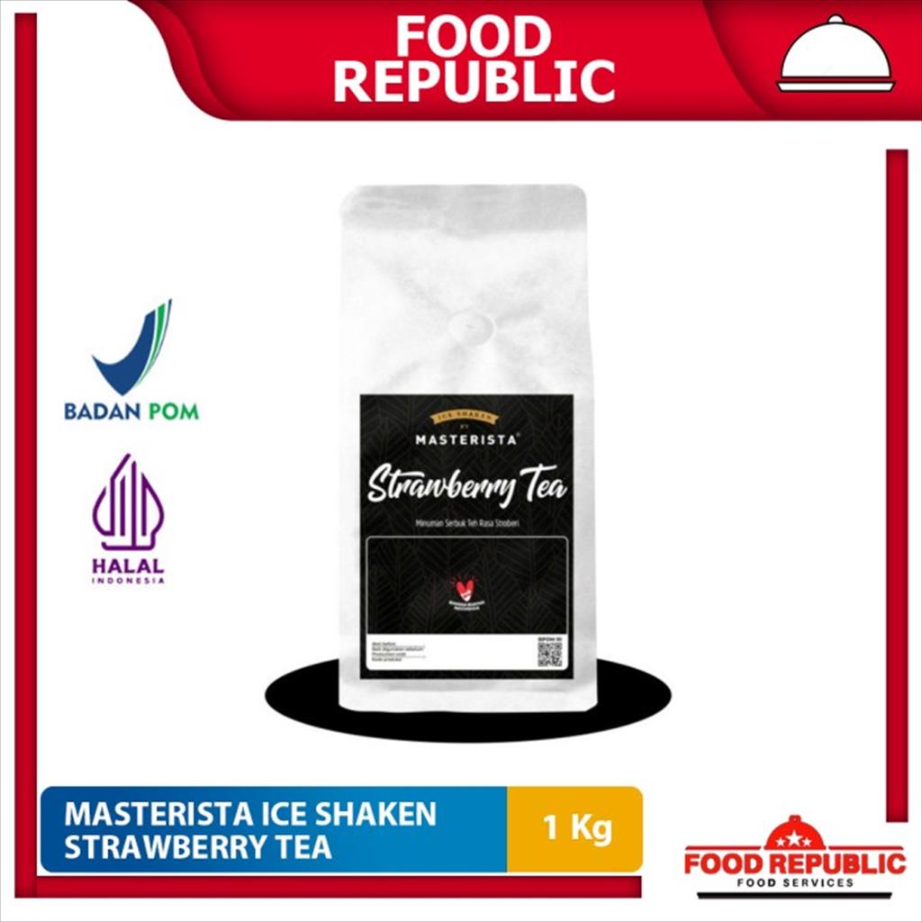Masterista Ice Shaken Strawberry Tea 1 kg Premium Minuman Bubuk Halal