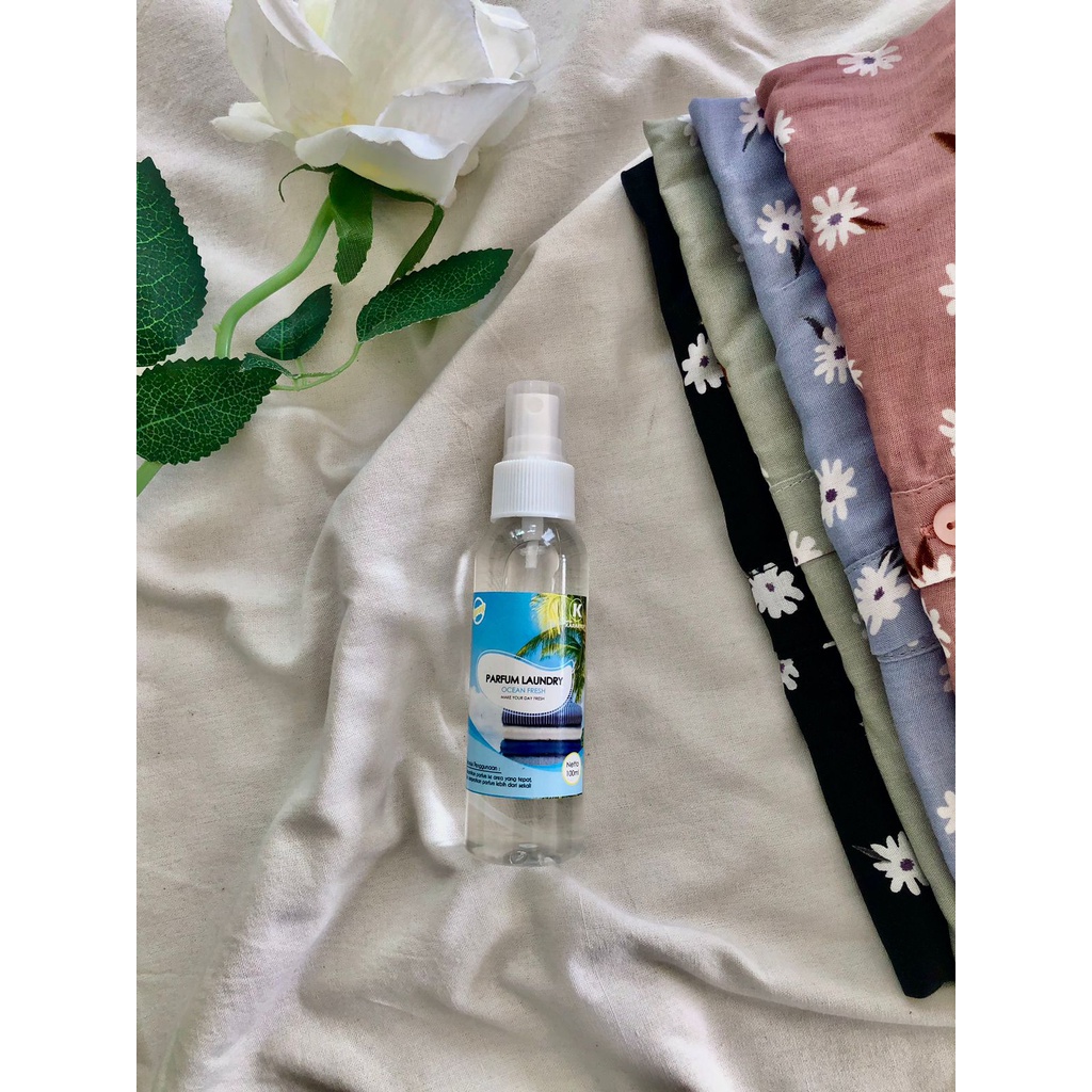 [ TESTER ] Parfum Laundry OCEAN FRESH | Untuk Setrika Pakaian Model Botol Spray | Kemasan 100ML | Bisa COD