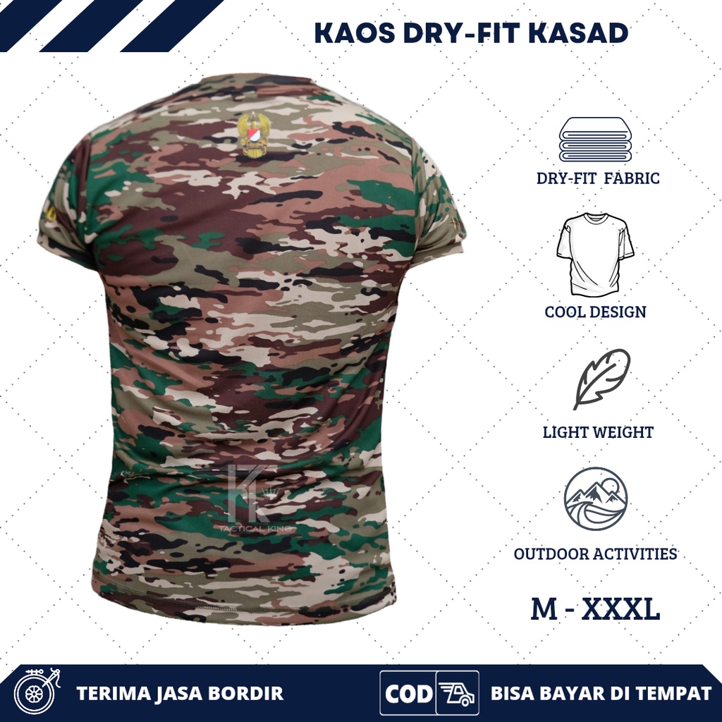 KAOS LORENG TNI AD TERBARU KAOS LORENG TNI NKRI KAOS KASAD BAHAN DRY-FIT