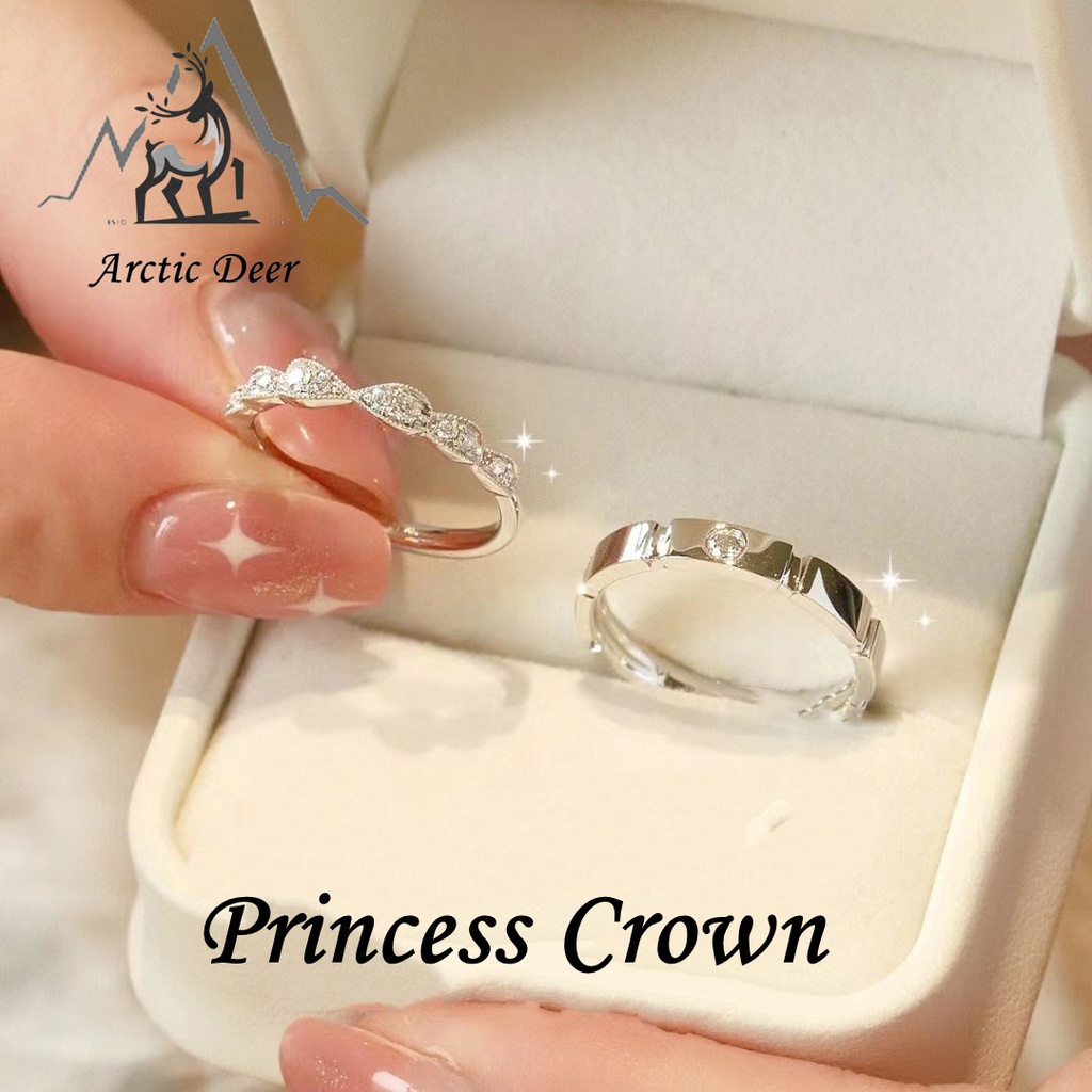 Cincin couple-princess crown cincin pasangan cincin titanium Original Arctic Deer