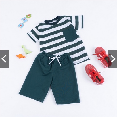 SETELAN BAJU ANAK COWOK GARIS KOMBI POLOS/  SET GARIS KOMBI POLOS 1-7TH