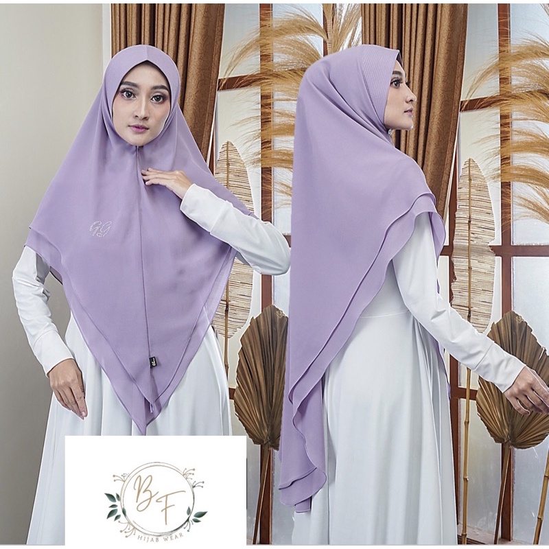termurah ori hijab swarosky khimar syari jumbo warna denim pengajian umroh bahan ceruty babydoll