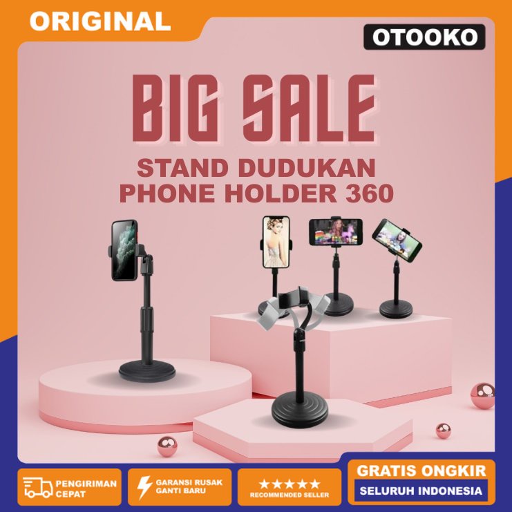 Stand hp meja robot Stand dudukan Phone adv Holder 360 derajat holder 360 tripod hp handphone