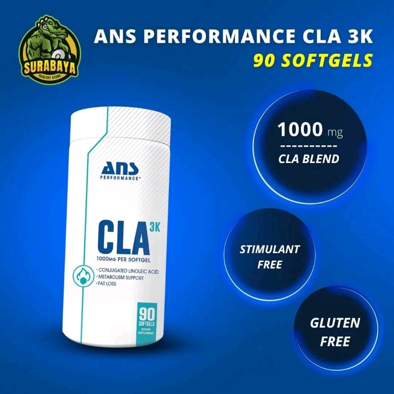 ANS PERFORMANCE CLA 3K 90 SOFTGELS SUPLEMEN FITNESS PEMBAKAR LEMAK GYM FAT BURN BURNER BLOCK DIET DE