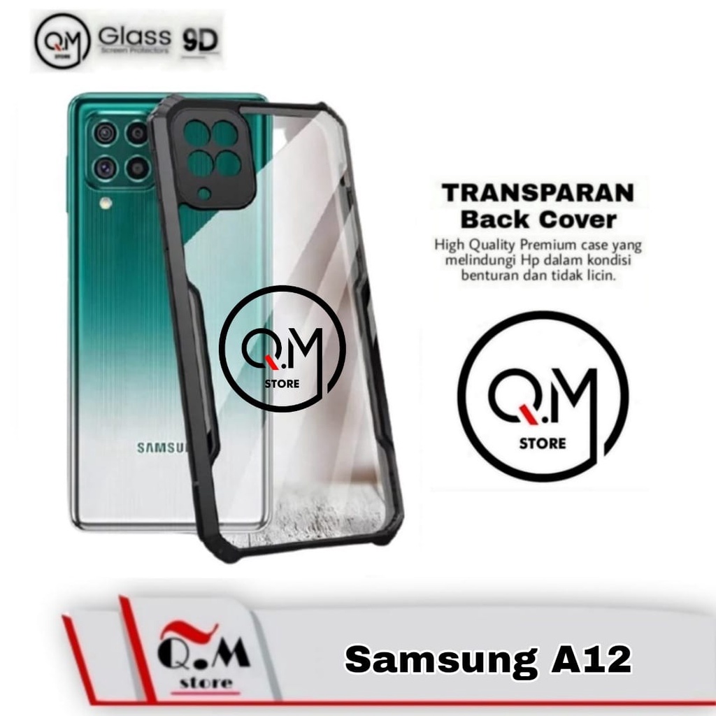 Case Samsung A12 Shockproof Transparent Armor Casing Pelindung Back Cover