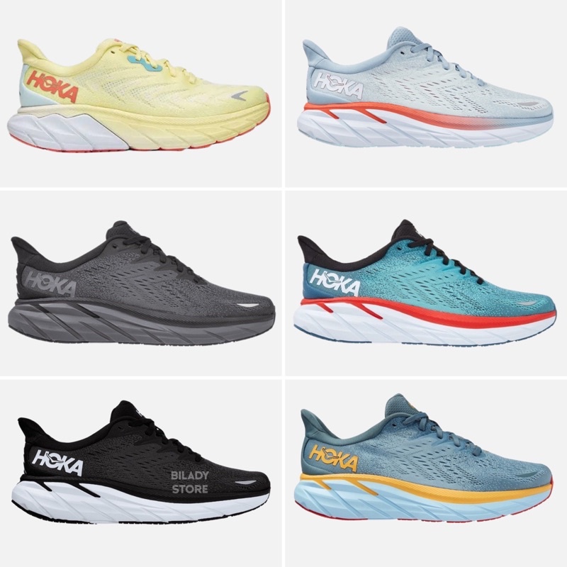HOKA ONE ONE Clifton 8 Men's Running Shoes / Sepatu Hoka / Sepatu Lari / Sepatu Running Pria