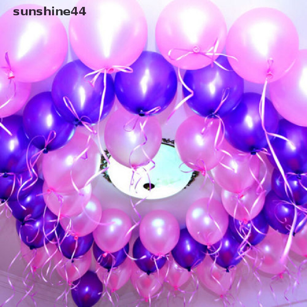 Sunshine 100pcs Balon LATEX Polos 10 &quot;Untuk Dekorasi Pesta Pernikahan / Ulang Tahun