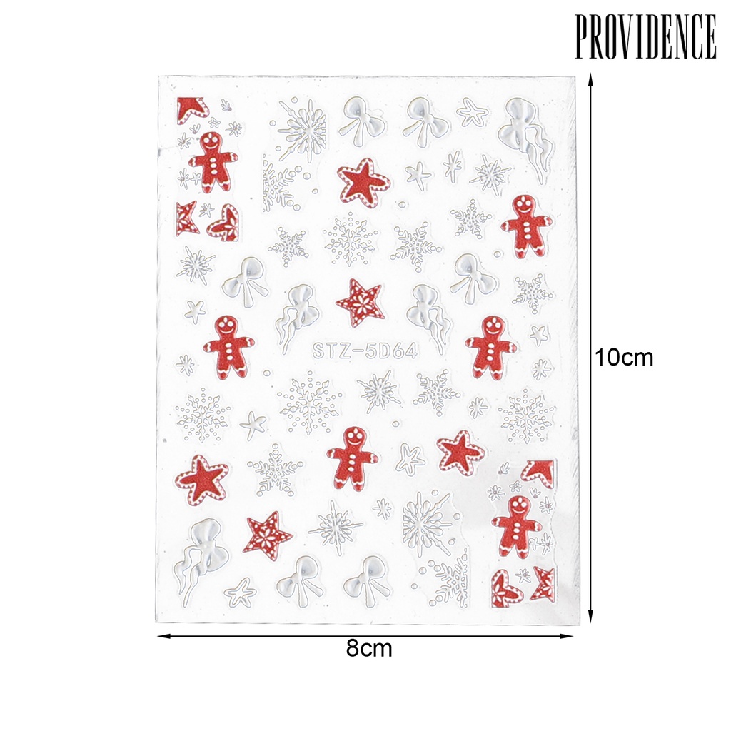 Providence Stiker Kuku 3d Motif Natal Untuk Nail Art DIY