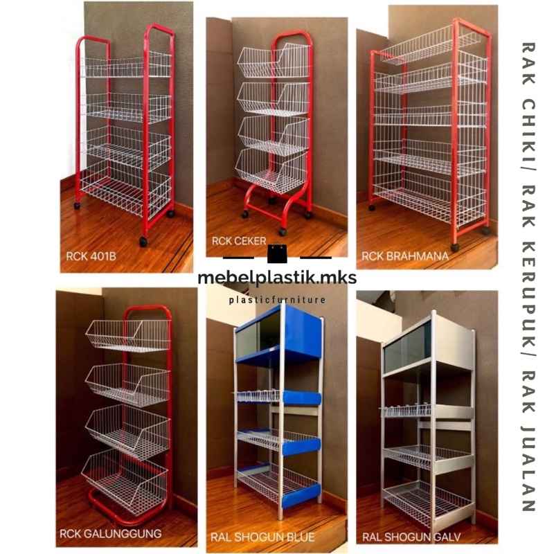 Rak Jualan/ Rak Chiki/ Rak Dapur/ Rak Susun 4/ Rak Susun 5 Roda/ Rak Panci/ Rak Roda Plastik