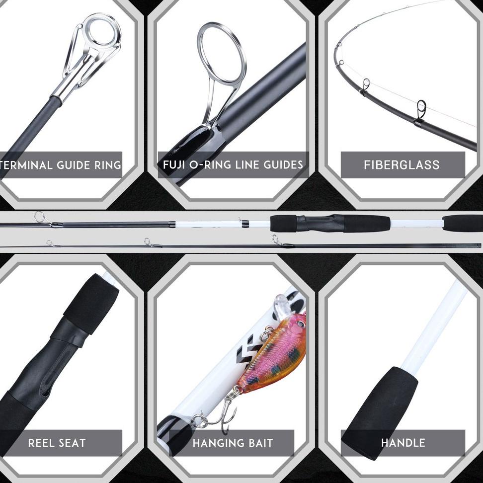 HOT ITEM ㅝ YUDO Set Pancing 2/3 Bagian Joran Pancing 5.2:1 12BB Reel Pancing Fishing Combo W✿