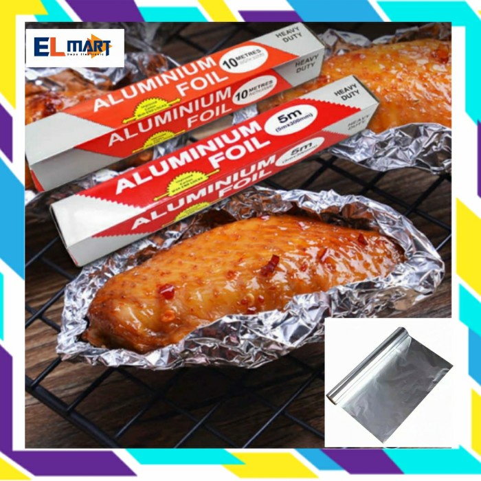 Aluminium Foil Roll Kertas Alumunium Foil Untuk Bakaran Grill Panggang 5m 10m