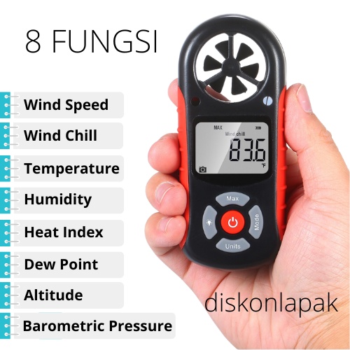 Anemometer Digital 8in1 Handheld Anemometer Barometer Altitude Meter