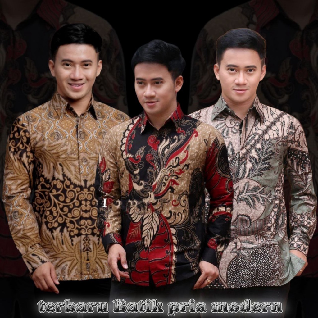 KEMEJA BATIK PRIA LENGAN PANJANG MOTIF TERBARU-BAJU BATIK PRIA MODERN KWALITAS PREMIUM