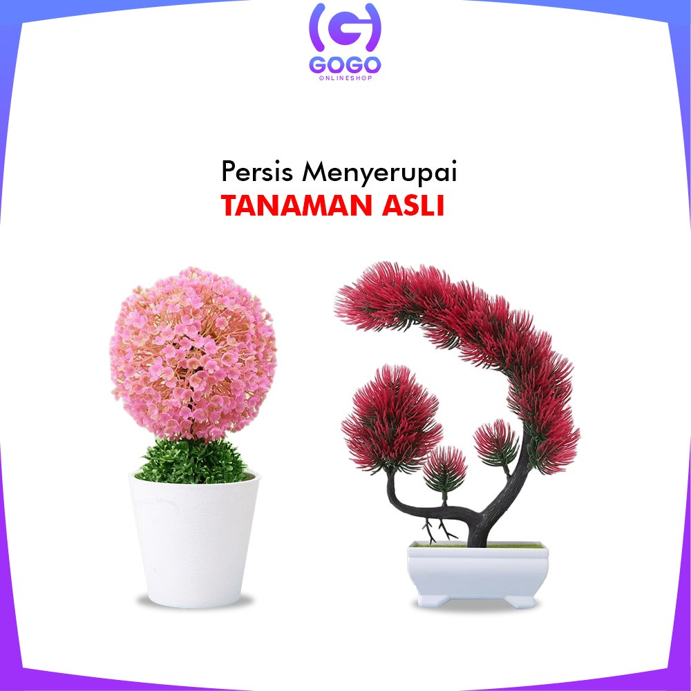 GOGO-C612 C616 Bunga Hias Plastik Ornamen Tanaman Bunga Pompom / Dekorasi Rumah Hiasan Pajangan Tanaman Hias Artificial Flower