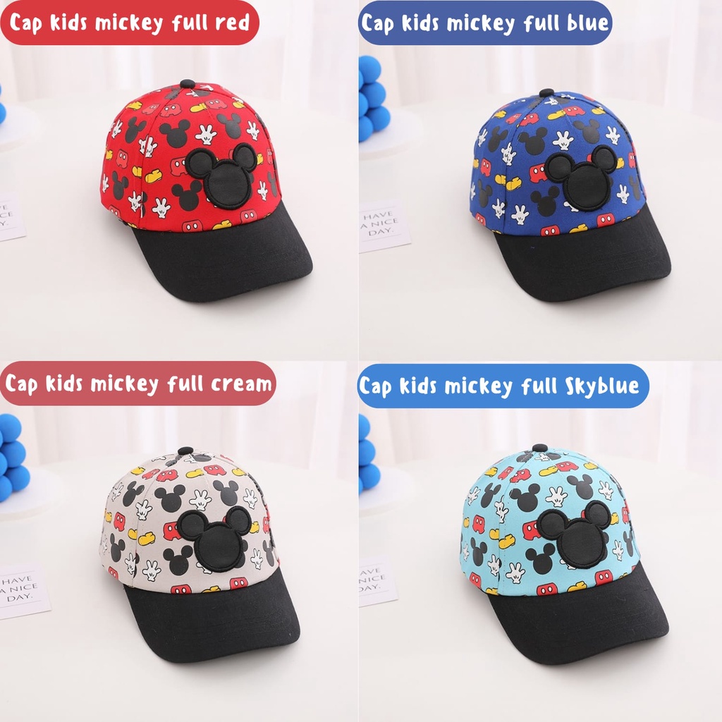 HNK Topi Baseball Anak Karakter Import Perempuan Laki Laki Mickey |  CAP KIDS MICKEY FULL