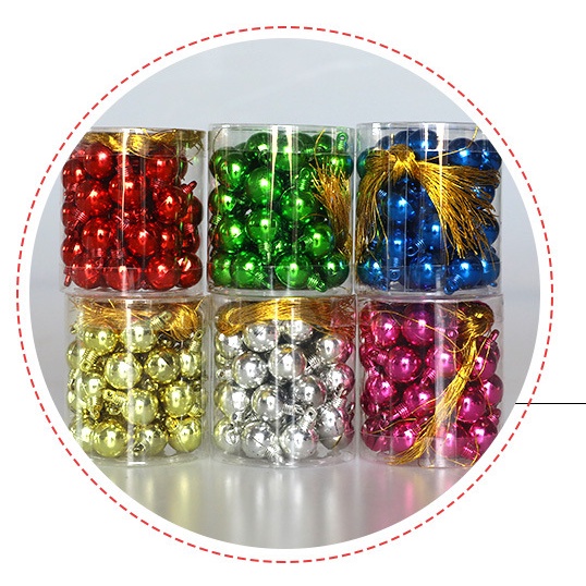 40pcs Ornamen Bola Glitter 1.5cm Untuk Dekorasi Pohon Natal