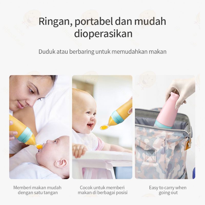 Botol sendok makan bayi silicone baby feeder silikon 110 ml lembut BPA