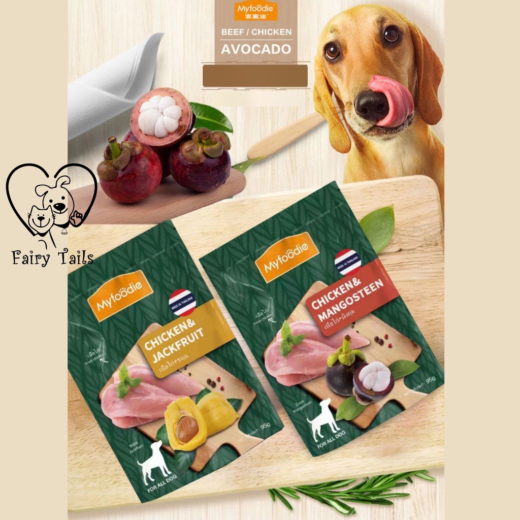 Makanan Basah Untuk Anjing Pattaya Series Dengan Daging Asli Premium dan Buah Segar Kemasan Kantong Pouch (MyFoodie) | Pengganti Makanan Hewan Kaleng Anjing | MyFoodie Dog Wet Food with Real Meat Cube and Fresh Fruits