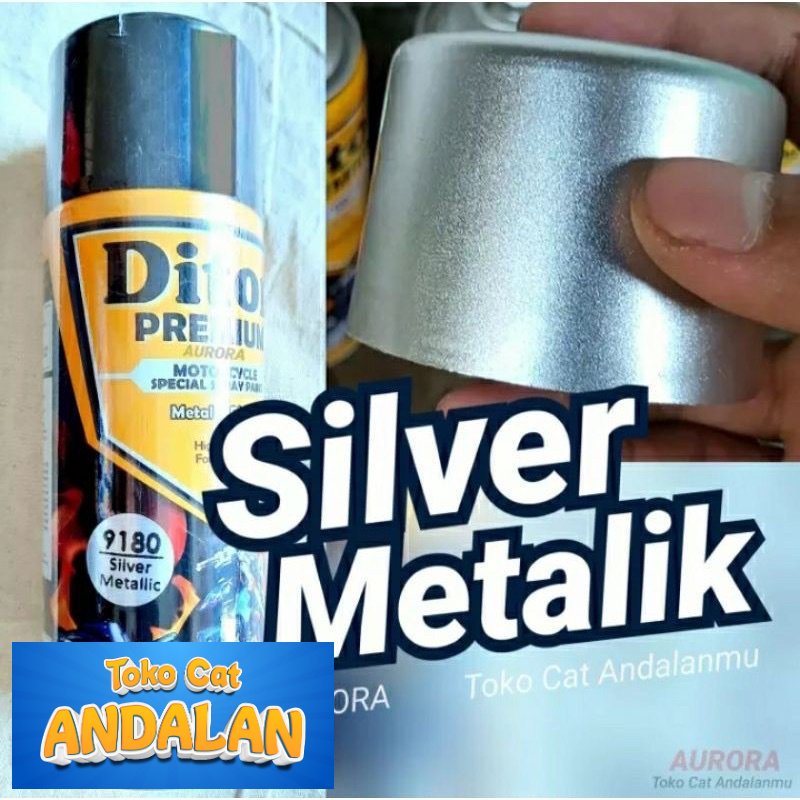 

Toko Cat Andalan - Pilox Diton Premium 9180 Silver Metallic Cat Pilok Silfer Metalik Tahan Bensin 400ml Toko Cat Andalan Motor dan Mobil