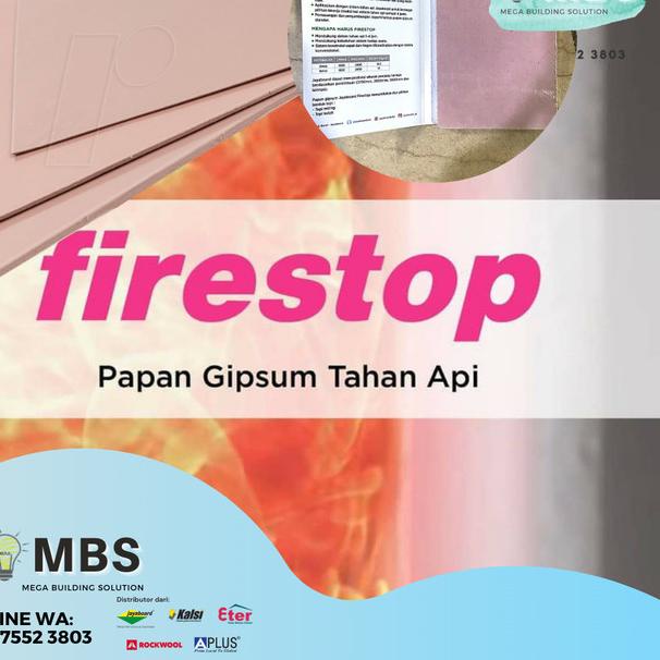Papan Gipsum TAHAN API FIRESTOP Jayaboard 13 mm - Gypsum Jayaboard