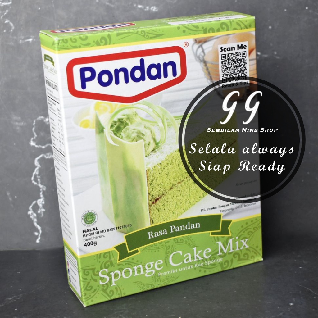 

PONDAN SPONGE Cake Mix PANDAN Flavour 400 Gram Premix Tepung Instant Kue Premiks Spons