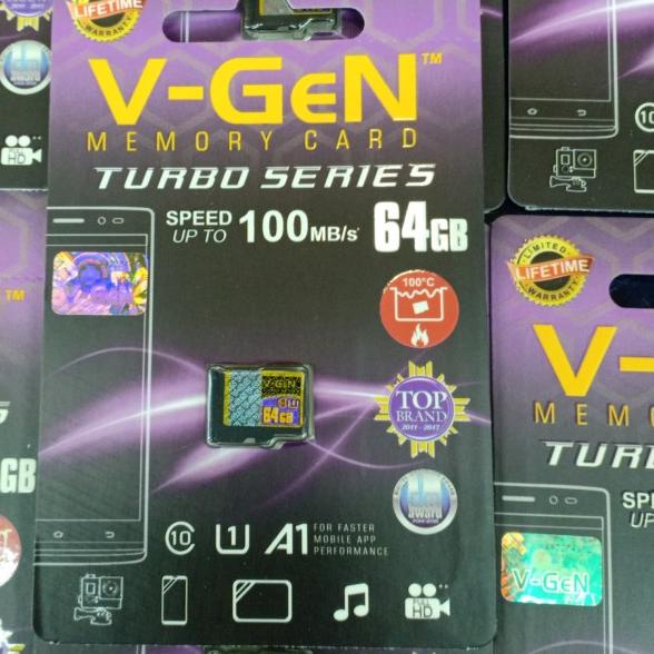 V-gen 64 Gb Micro Sd - Vgen 64 Gb Class 10 Turbo Memory Card Original