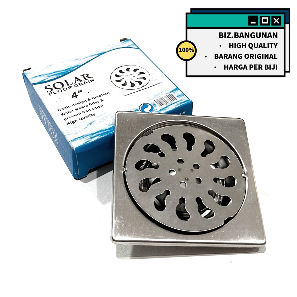 SARINGAN GOT STAINLESS 4&quot;- FLOOR DRAIN