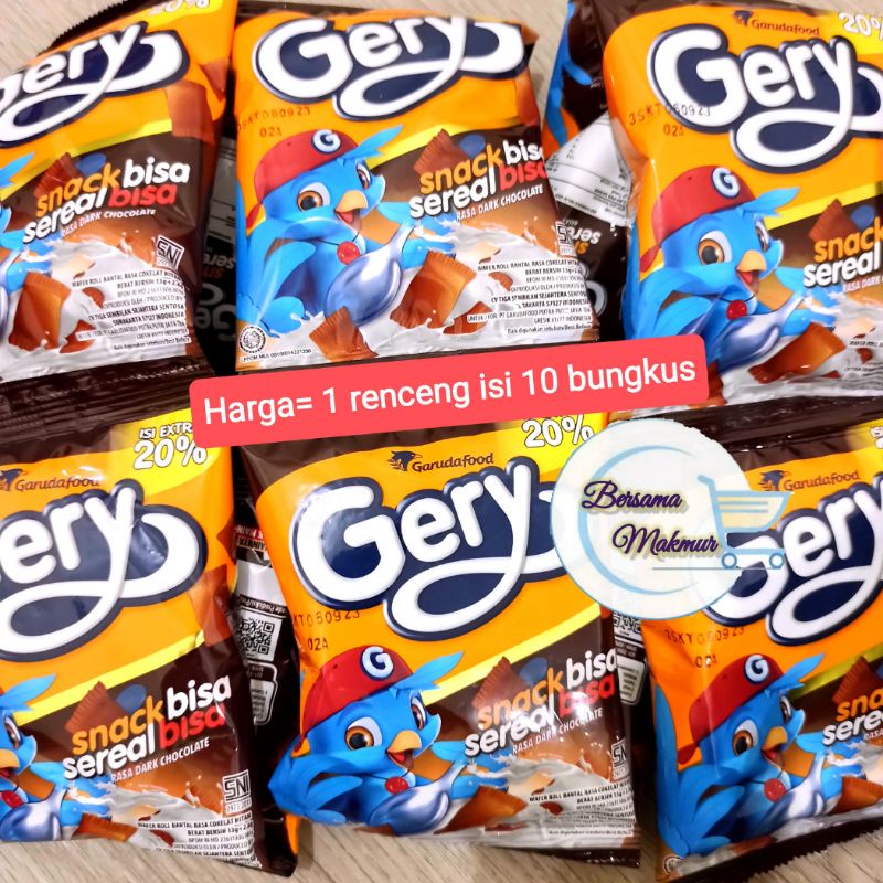 

Gery Snack Sereal bantal rasa cokelat (10 bks @ 13 gram)